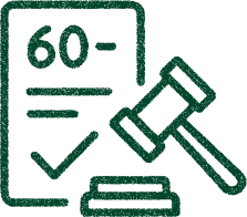 Icon of a legal document with a checkmark and gavel, symbolizing regulation and compliance